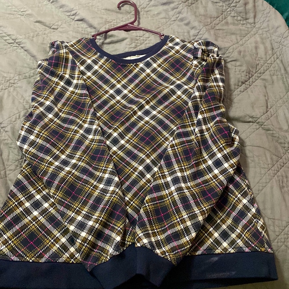 Sweater plaid sweatshirt xl